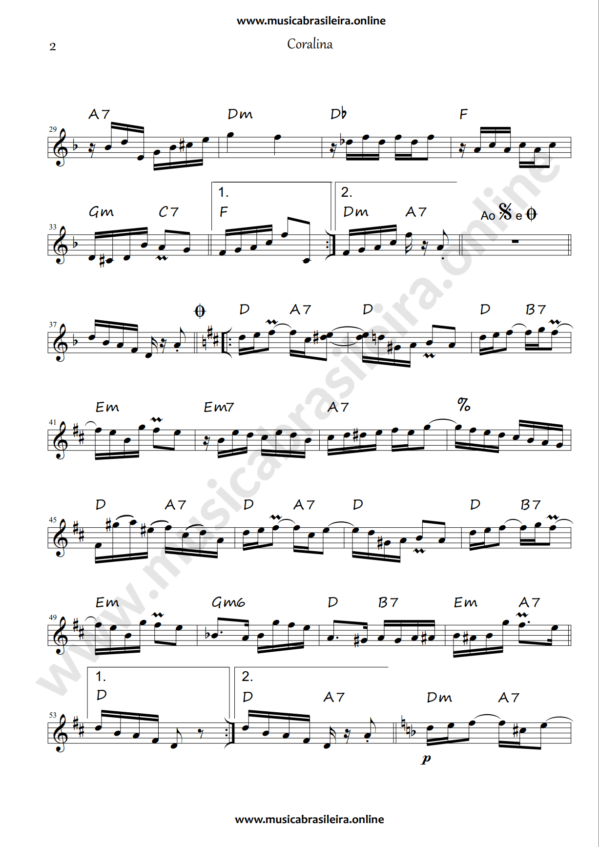 PARTITURA Coralina (Albertino Pimentel) Pag 2