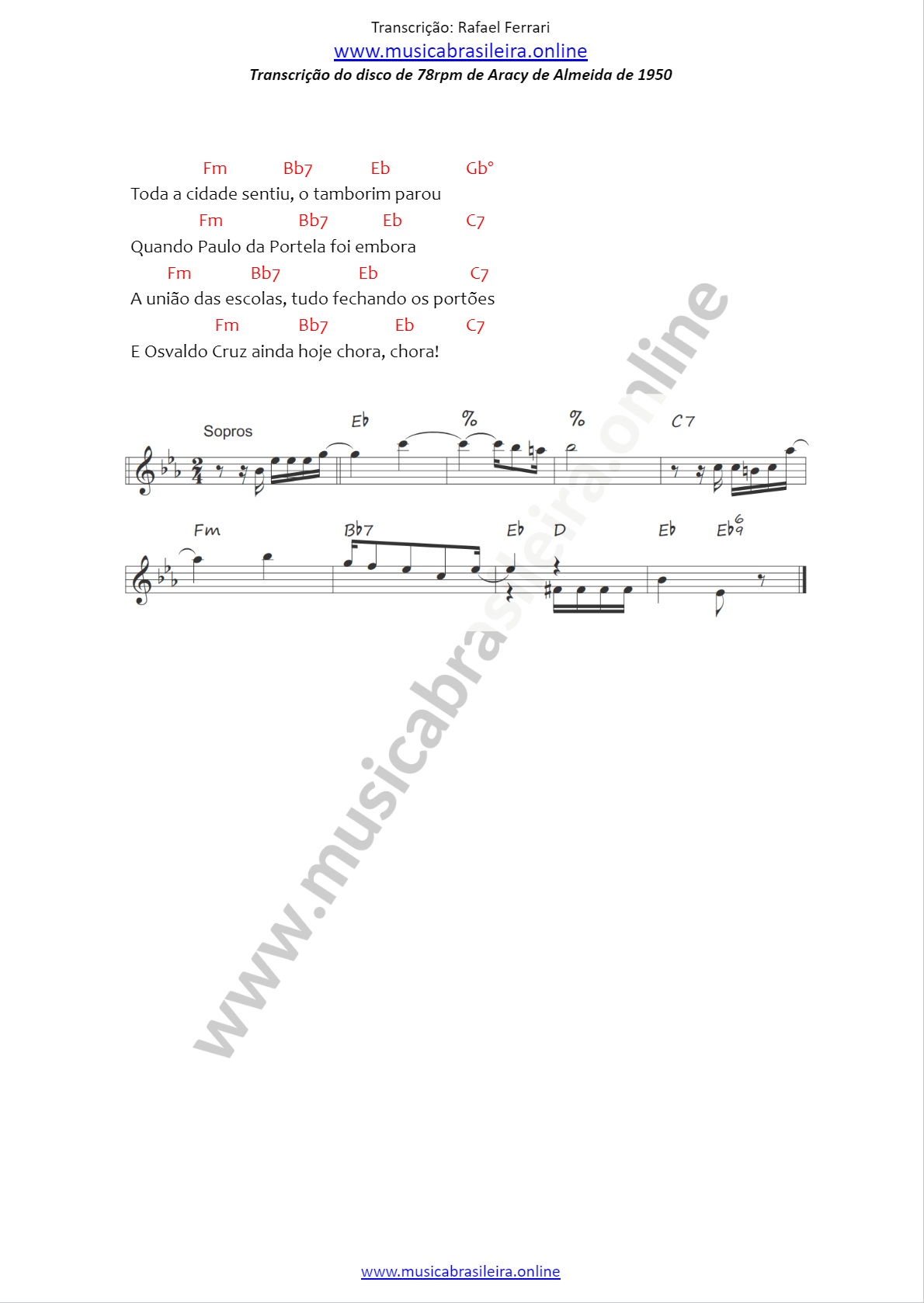 CIFRA Chorou Madureira (Aracy de Almeida) Pag 2