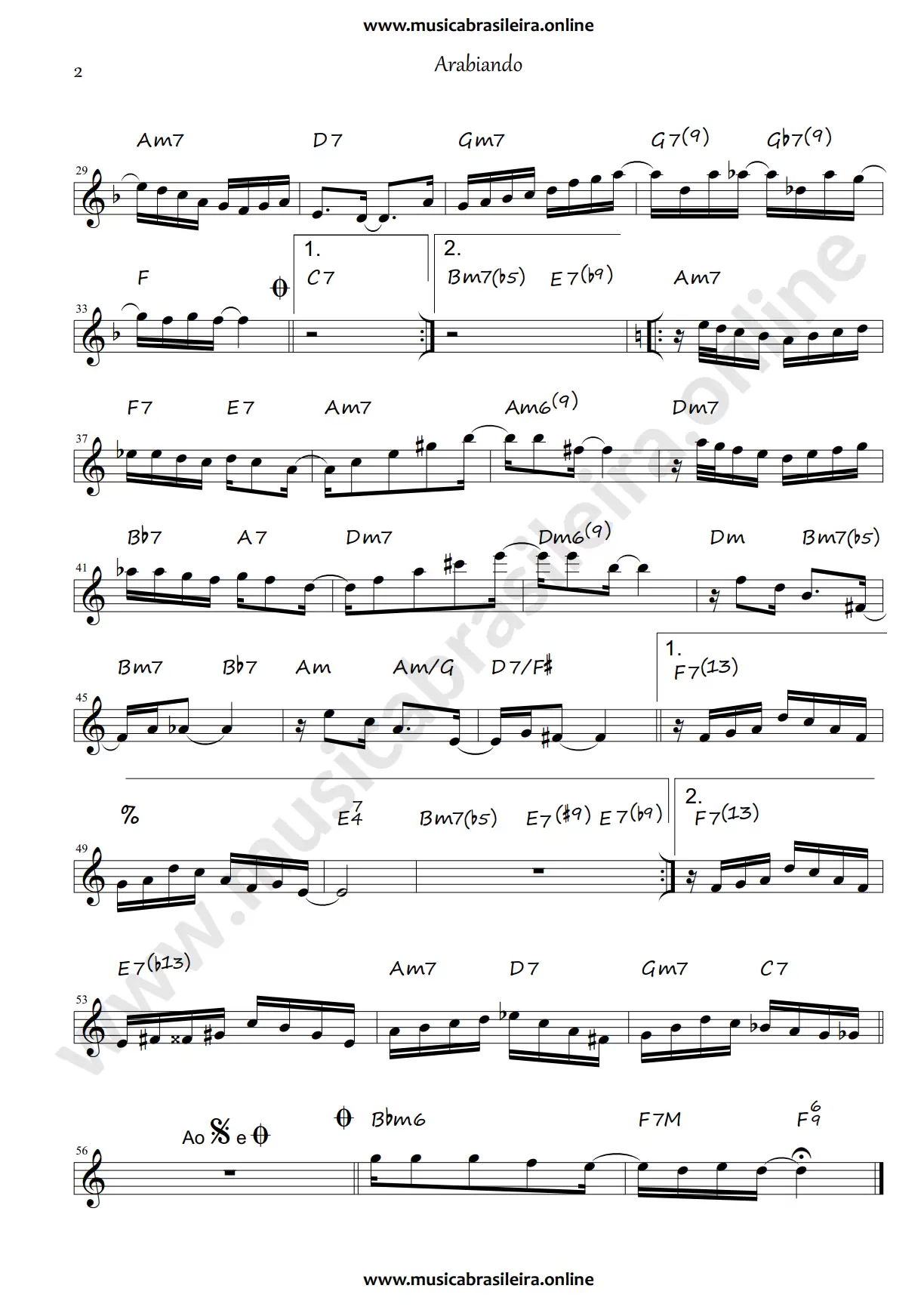 PARTITURA Arabiando (Esmeraldino Sales) Pag 2