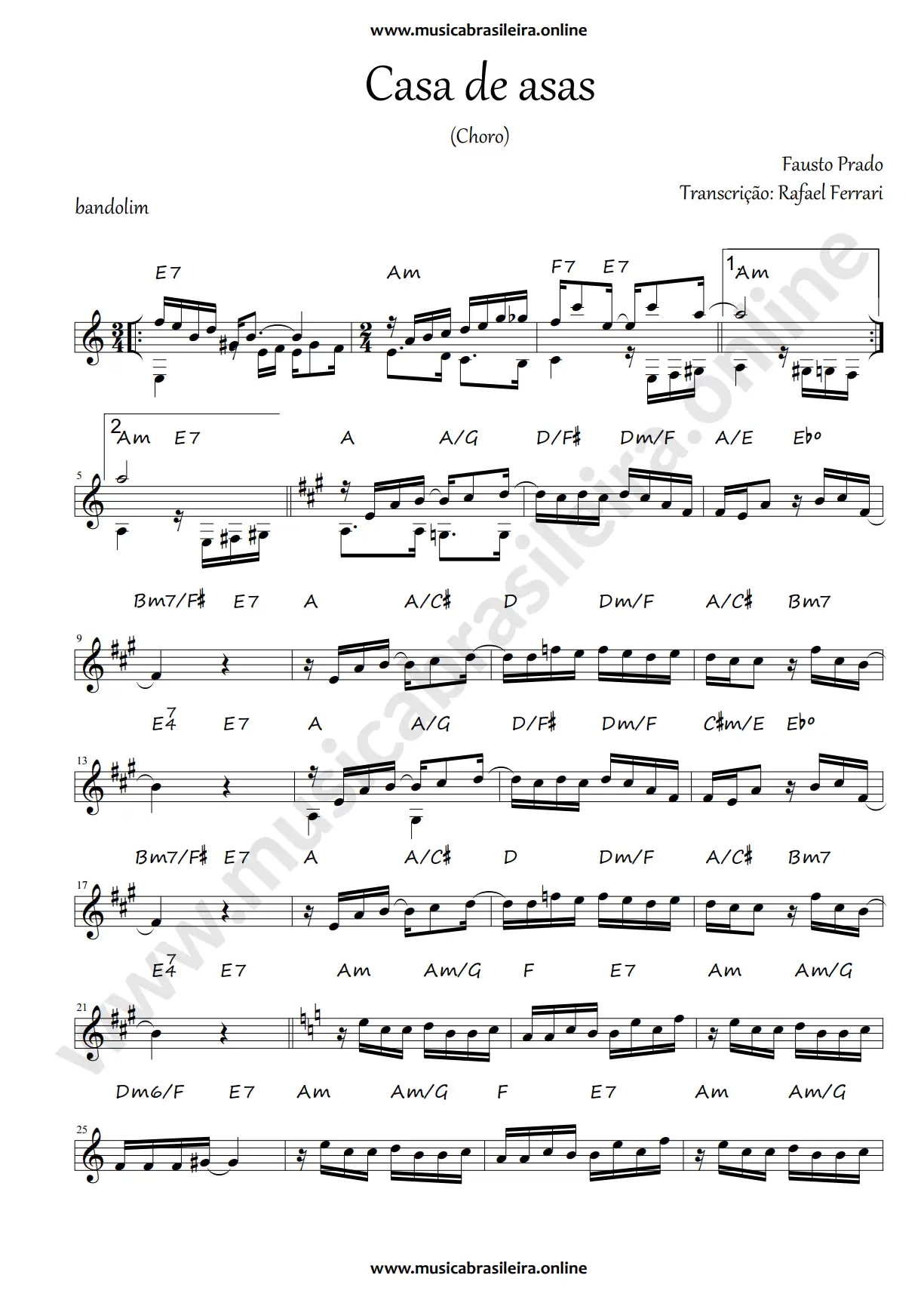 PARTITURA Casa de asas (Fausto Prado) Pag 1