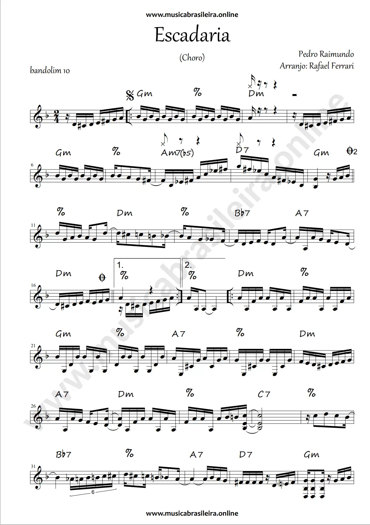 PARTITURA Escadaria (Pedro Raimundo) Pag 1